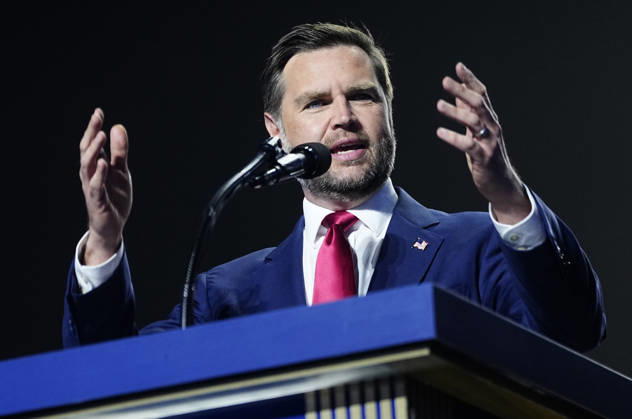 Vice President JD Vance makes a keynote address during the second night of the Republican midterm convention at the American Airlines Center in Dallas, Texas, on Thursday, September 10, 2026.  DAL20260910927 BONNIExCASH