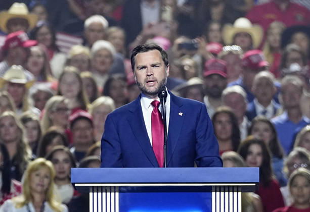 Vice President JD Vance makes a keynote address during the second night of the Republican midterm convention at the American Airlines Center in Dallas, Texas, on Thursday, September 10, 2026.  DAL20260910934 BONNIExCASH