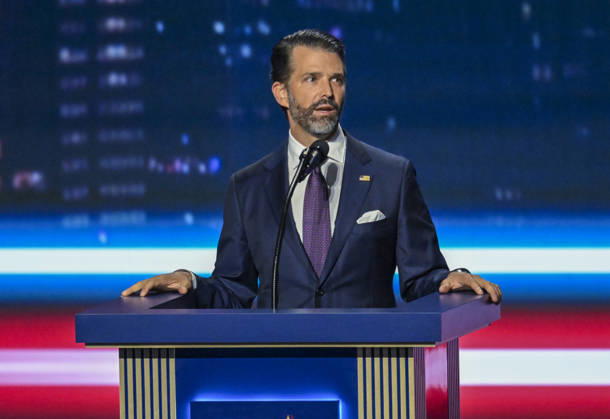 September 10, 2026, Dallas, Tx, United States: DONALD TRUMP, JR> speaks onstage during the Republican Mid-Term Convention at the American Airlines Center on September 10, 2026. Several thousand people packed the arena to hear a parade of Republican candidates crucial to success for the upcoming mid-term elections. Dallas United States  - ZUMAd150 20260910_znp_d150_027 Copyright: xBobxDaemmrichx
