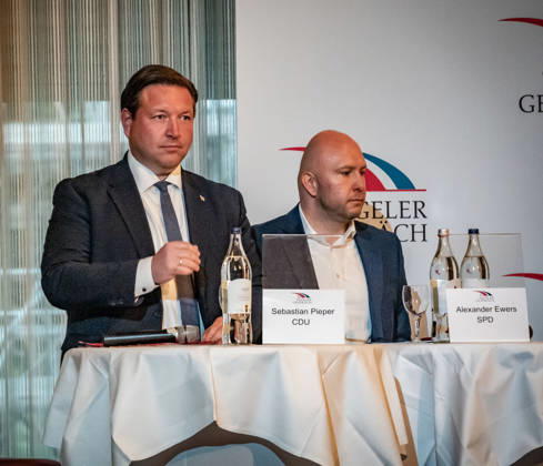 Berlin Reinickendorf OT Tegel: Tegeler Gespräch, politische Veranstaltungsreihe. Sebastian Pieper, CDU, Alexander Ewers, SPD - 10.09.2026 Tegel