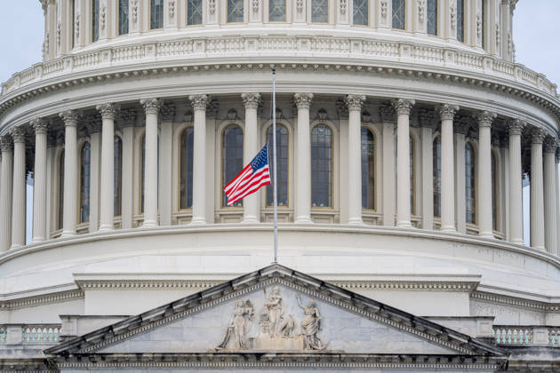 U.S. Capitol marks 25th anniversary of 9 11 attacks with memorial service WASHINGTON, D.C., UNITED STATES - SEPTEMBER 11: The U.S. Capitol is seen with flags lowered to half-staff during a Former Members of Congress 9 11 Memorial Service on Capitol Hill in Washington, DC, on September 11, 2026. The United States is commemorating the 25th anniversary of the September 11, 2001, terrorist attacks. Mehmet Eser Anadolu Washington DC United States. Editorial use only. Please get in touch for any other usage.  Copyright: x2026xAnadoluxMehmetxEserx