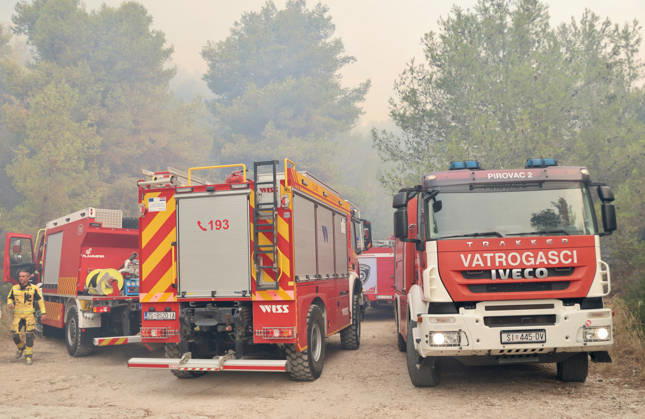 Croatia Island Wildfire Members of Croatian fire are working to extinguish a wildfire near city Milna at Island Brac, Croatia on September 12, 2026.  IvoxCagalj PIXSELL