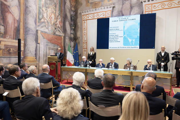 September 16, 2026, Rome, Rome, Italy: President of the Republic Sergio Mattarella speaks at the commemoration ceremony for President Emeritus Carlo Azeglio Ciampi, on the 10th anniversary of his death, Rome, 16 09 2026 Rome Italy  - ZUMAa289 20260916_zia_a289_015 Copyright: xFrancescoxAmmendolax xAgfx