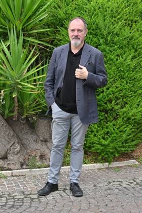 IPA88634675 - Rome: Rai Studios on Via Teulada. Photocall for the show *Misteri dimenticati*—*Blu notte* with Carlo Lucarelli. Pictured: Carlo Lucarelli Copyright: xMaurizioxD Avanzox xMaurizioxDxAvanzox IPA88634675