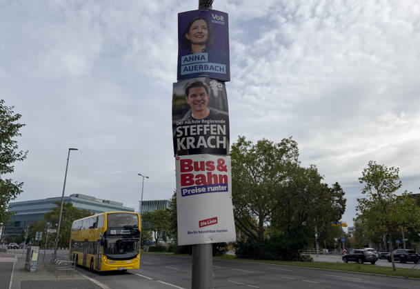 Ahead of Berlin House of Representatives election BERLIN, GERMANY - SEPTEMBER 19: Election campaign posters featuring political parties and candidates are displayed on streets across the city ahead of the Berlin House of Representatives election to be held in Berlin, Germany, on September 19, 2026. Halil Sagirkaya Anadolu Berlin Germany. Editorial use only. Please get in touch for any other usage.  Copyright: x2026xAnadoluxHalilxSagirkayax