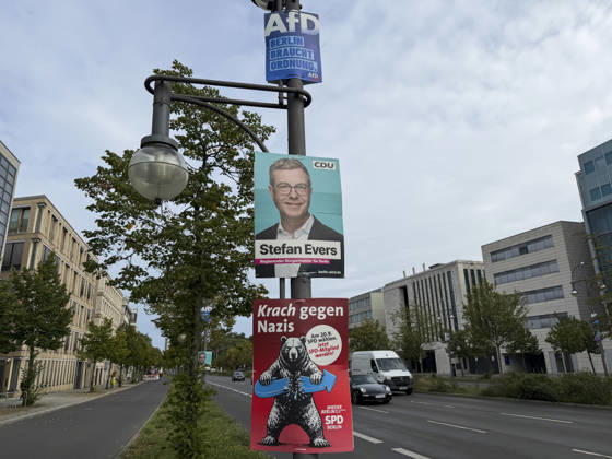 Ahead of Berlin House of Representatives election BERLIN, GERMANY - SEPTEMBER 19: Election campaign posters featuring political parties and candidates are displayed on streets across the city ahead of the Berlin House of Representatives election to be held in Berlin, Germany, on September 19, 2026. Halil Sagirkaya Anadolu Berlin Germany. Editorial use only. Please get in touch for any other usage.  Copyright: x2026xAnadoluxHalilxSagirkayax