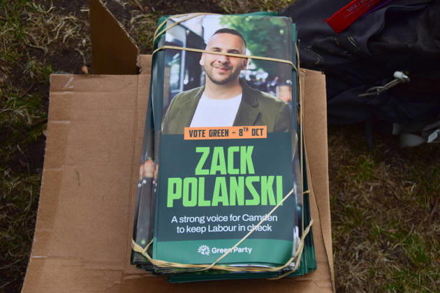 September 19, 2026, London, England, United Kingdom: Leaflets for Green Party leader Zack Polanski in Brunswick Square Gardens on the Big Saturday Out day of campaigning. Zack Polanski is the party s candidate for the Holborn and St Pancras by-election taking place in October. London United Kingdom  - ZUMAv130 20260919_zip_v130_016 Copyright: xVukxValcicx