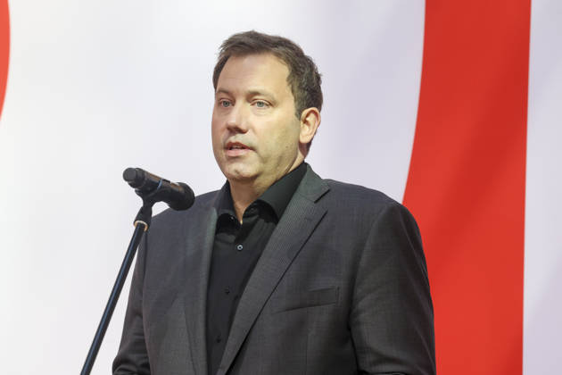 Lars Klingbeil bei der Pressekonferenz nach den Landtagswahlen in Berlin und Mecklenburg Vorpommern im Willy Brandt Haus am 21.09.26 SPD-Spitze zur PK nach Landtagswahlen in Berlin
