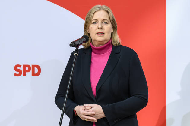 im Bild v.l.: Bärbel Bas, GER, Berlin, SPD Pressekonferenz nach den Wahlen in Berlin und Mecklenburg Vorpommern - MV, im Atrium, Willy-Brandt-Haus, Wilhelmstraße 141, 10963 Berlin, 21.09.2026, Copyright: HMBxMedia UwexKoch