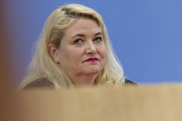 AfD-Wahlnachlese MV und Berlin 2026-09-21 Deutschland, Berlin Bundespressekonferenz: Nachlese der Landtagswahl in Mecklenburg-Vorpommern und der Wahl zum Berliner Abgeordnetenhaus durch die AfD. Im Bild Kristin Brinker, AfD-Spitzenkandidatin für Berlin.