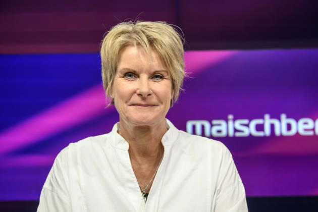 im Bild v.l.: Susanne Gaschke (NZZ), GER, Berlin, Studio, zu Gast bei Maischberger, politische Talkshow, TV, Format, mit Moderatorin Sandra Maischberger, Das Erste, aus Adlershof Am Studio 20, 21.09.2026, Copyright: HMBxMedia UwexKoch
