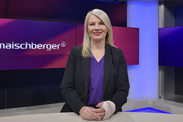 Annett Meiritz in der ARD-Talkshow maischberger im Studio Berlin Adlershof. Berlin, 2.09.2026