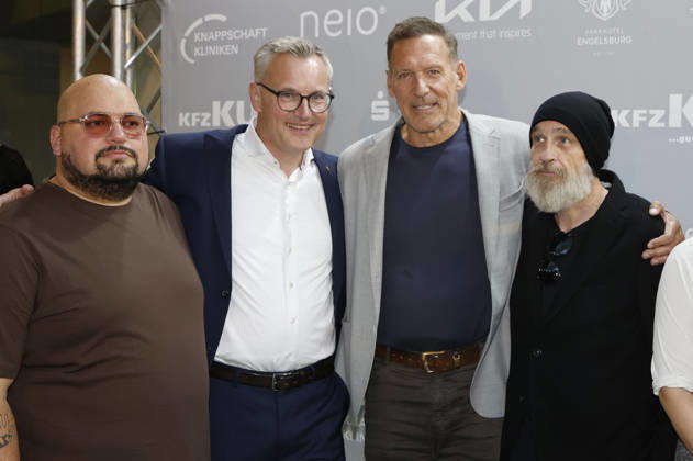 Bora, Axel Tschersich, Ralf Moeller und Torsten Sträter bei der 10. Verleihung des Comedy-Preises Recklinghäuser Hurz im Ruhrfestspielhaus. Recklinghausen, 21.09.2026