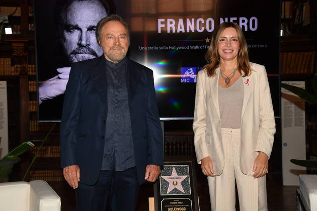 IPA88844318 - Rome, Ministry of Culture: Ceremony to Award the Stella to Franco Nero. Pictured: Franco Nero and Lucia Borgonzoni Copyright: xVincenzoxLandix xVincenzoxLandix IPA88844318