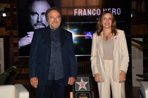 IPA88844320 - Rome, Ministry of Culture: Celebration for Franco Nero’s Stella Award. Pictured: Franco Nero and Lucia Borgonzoni Copyright: xVincenzoxLandix xVincenzoxLandix IPA88844320