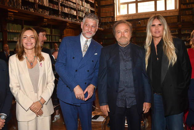 IPA88844417 - Rome, Ministry of Culture: Ceremony to Award the Stella to Franco Nero. Pictured: Franco Nero, Lucia Borgonzoni, Alessandro Giuli, Tiziana Rocca Copyright: xVincenzoxLandix xVincenzoxLandix IPA88844417