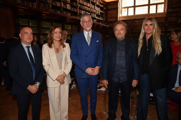 IPA88844426 - Rome, Ministry of Culture: Ceremony to Award the Stella to Franco Nero. Pictured: Franco Nero, Lucia Borgonzoni, Alessandro Giuli, Tiziana Rocca Copyright: xVincenzoxLandix xVincenzoxLandix IPA88844426