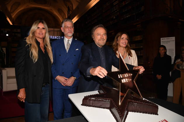 IPA88844485 - Rome, Ministry of Culture: Celebration for Franco Nero’s Stella Award. Pictured: Tiziana Rocca, Alessandro Giuli, Franco Nero, Lucia Borgonzoni Copyright: xVincenzoxLandix xVincenzoxLandix IPA88844485