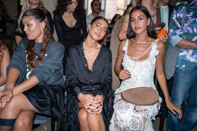 IPA89006424 - Milan, Milan Women™s Fashion Week Spring Summer 2027 - Women™s Fashion, Spring Summer 2027 - Marco Rambaldi™s fashion show - front row Pictured: Martina Tinarelli, Guest Copyright: xRiccardoxGIordanox xRiccardoxGiordano IPAx IPA89006424