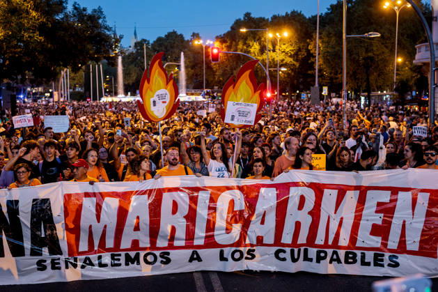 Protest in central Madrid over rising rents and Spain’s housing crisis MADRID, SPAIN - SEPTEMBER 26: Demonstrators march through central Madrid to protest high rents and demand action on Spain’s housing crisis on September 26, 2026. The protest follows the eviction of 87-year-old Maricarmen Abascal, a case that drew widespread attention in Madrid. Diego Radames Anadolu Madrid Spain. Editorial use only. Please get in touch for any other usage.  Copyright: x2026xAnadoluxDiegoxRadamesx