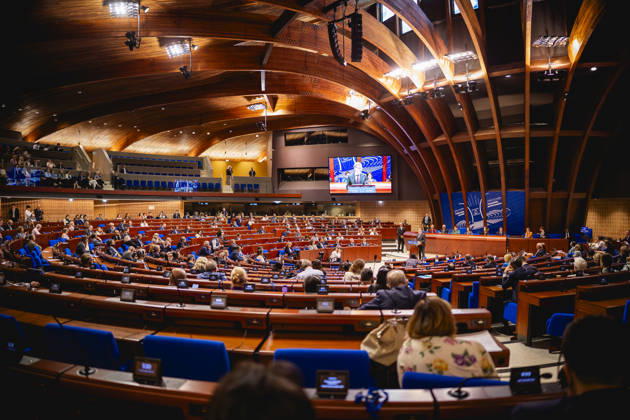 Johann Wadephul (CDU), Bundesaussenminister, aufgenommen im Rahmen seiner Rede im Europarat in Strassburg, 29.09.2026. Fotografiert im Auftrag des Auswaertigen Amtes Strassburg Frankreich Copyright: xJulianexSonntagx