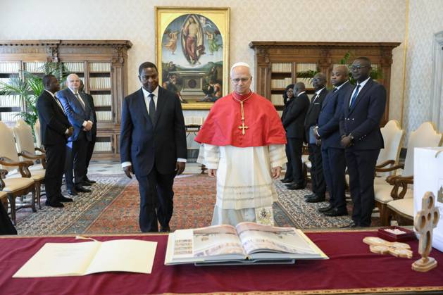 ITALY - PRIVAT AUDIENCE - VATICAN-2026 10 1 Italy, Rome, Vatican, 2026 10 1 Pope Leo XIV receives His Excellency Mr. Faustin Archange Touadera, President of the Central African Republic, in a private audience in The Vatican . EDITORIAL USE ONLY - NO BOOKS Copyright: xVATICANxMEDIA xCatholicxPressxPhotox