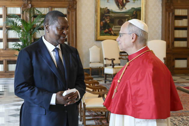 ITALY - PRIVAT AUDIENCE - VATICAN-2026 10 1 Italy, Rome, Vatican, 2026 10 1 Pope Leo XIV receives His Excellency Mr. Faustin Archange Touadera, President of the Central African Republic, in a private audience in The Vatican . EDITORIAL USE ONLY - NO BOOKS Copyright: xVATICANxMEDIA xCatholicxPressxPhotox