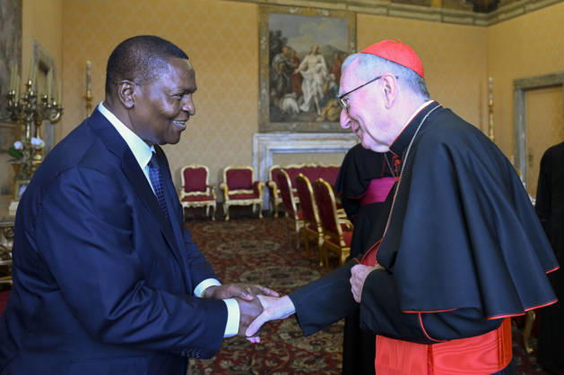 ITALY - PRIVAT AUDIENCE - VATICAN-2026 10 1 Italy, Rome, Vatican, 2026 10 1 Cardinal Pietro Parolin receives His Excellency Mr. Faustin Archange Touadera, President of the Central African Republic, in a private audience in The Vatican . EDITORIAL USE ONLY - NO BOOKS Copyright: xVATICANxMEDIA xCatholicxPressxPhotox