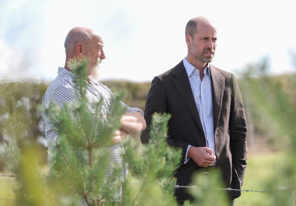 The Prince Of Wales Visits Monmouthshire And Herefordshire ABERGAVENNY, WALES - OCTOBER 01: Prince William, Prince Of Wales (R) speaks with Jim Beavan from Great Tre-rhew Farm, a local farming family, who have partnered with the charity Stump Up For Trees, to use their land for upstream flooding interventions and the charity s goal of planting one million native trees across South Wales, at White Castle Farm on October 01, 2026 in Abergavenny, Wales. The Prince of Wales visited the region to meet with those tackling the threat of flooding caused by extreme weather conditions., Credit:Chris Jackson PA ROTA - B68 Avalon United Kingdom, Wales, Abergavenny Copyright: xChrisxJacksonx xPAxROTAx-xB68x xAvalonx 1139798687