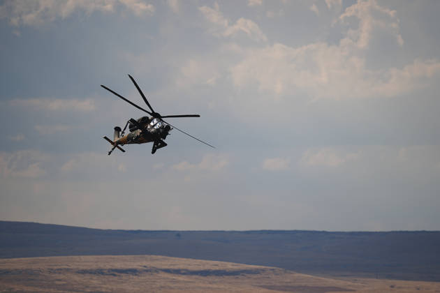 TEKNOFEST Southeast in Turkiye s Sanliurfa SANLIURFA, TURKIYE - OCTOBER 1: A T-129 (ATAK) helicopter performs a demonstration flight during the 15th edition of the Aviation, Space and Technology Festival (TEKNOFEST), the world s largest aviation, space and technology festival, on its second day at Sanliurfa GAP Airport in Sanliurfa, Turkiye, on October 1, 2026. Adem Kutucu Anadolu Sanliurfa Turkey. Editorial use only. Please get in touch for any other usage. Copyright: x2026xAnadoluxAdemxKutucux