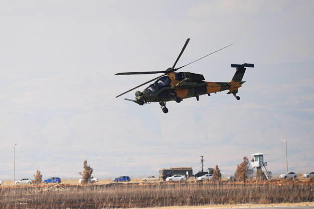 TEKNOFEST Southeast in Turkiye s Sanliurfa SANLIURFA, TURKIYE - OCTOBER 1: A T-129 (ATAK) helicopter performs a demonstration flight during the 15th edition of the Aviation, Space and Technology Festival (TEKNOFEST), the world s largest aviation, space and technology festival, on its second day at Sanliurfa GAP Airport in Sanliurfa, Turkiye, on October 1, 2026. Adem Kutucu Anadolu Sanliurfa Turkey. Editorial use only. Please get in touch for any other usage. Copyright: x2026xAnadoluxAdemxKutucux
