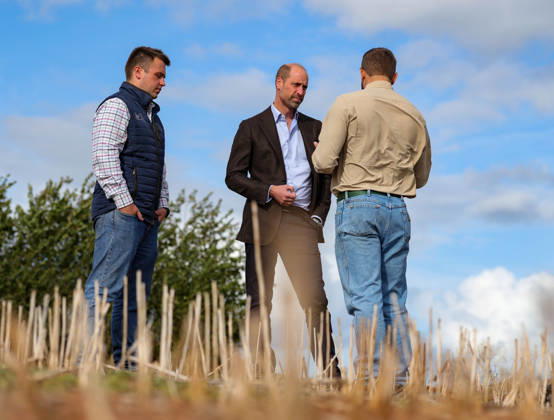 The Prince of Wales Meets Communities, Organisations and Farmers Tackling Flood Risk and Climate-Resilience in Monmouthshire and Herefordshire 01 10 2026. Monkhall Farm, Herefordshire, UK. His Royal Highness Prince William, in his role as The Duke of Cornwall, during a visit to Monkhall Farm in Herefordshire, to meet 25-year-old Harry Davies, the incoming tenant of The Duchy of Cornwall™s first regenerative Farm Business Tenancy (rFBT). The Duke also met representatives from Regenified, who will be carrying out baseline assessments at Monkhall Farm as part of a Duchy-funded initiative to help its tenant farmers measure and evidence regenerative progress., Credit:Andrew Parsons Kensington Palace B66 Avalon United Kingdom, England, M  Copyright: xAndrewxParsonsx xKensingtonxPalacex xB66x xAvalonx 1139841269