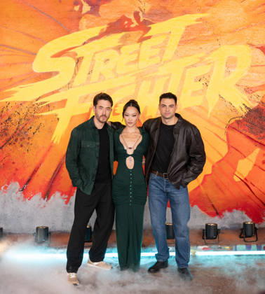 Andrew Koji, Callina Liang and Noah Centineo attends Street Fighter Photocall at Leake Street, Waterloo in London, England. UK. Thursday 1st October 2026. Copyright: xJamesxWarrenx FP_Street_Fighter_Photocall_027