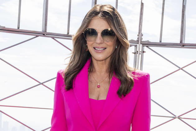October 1, 2026, New York, New York, USA: ELIZABETH HURLEY visits the Empire State Building in New York to honor Breast Cancer Awareness Month and the Breast Cancer Campaign with The Estee Lauder Company. 1 October 2026 New York USA  - ZUMAa265 20261001_zep_a265_060 Copyright: xEricxAcquayex