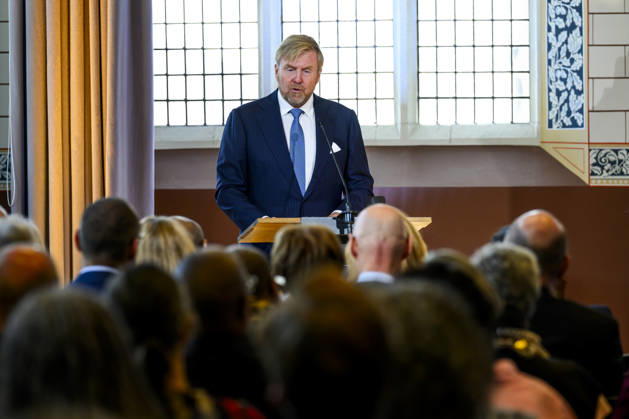 02-10-2026 Leiden King Willem-Alexander received the findings of the independent study into the role of the House of Orange-Nassau in the Netherlands colonial history at the Academy Building of Leiden University. Â  Copyright: xPPEx