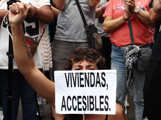 October 2, 2026, Madrid, Madrid, Spain: MADRID, SPAIN - October 02: In a vote, the Congress of Deputies in Madrid rejected the two decrees of housing measures in Spain, one of which would prevent evictions such as Maricarmen s. The demonstrators who were outside the Congress of Deputies, following, watching and listening to the vote on their cell phones, marched after the vote to the encampment in Puerta del Sol, announcing that they will take measures and that they will not be removed from the site. Madrid Spain - ZUMAh199 20261002_zip_h199_007 Copyright: xAaronxHerediax