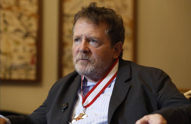 October 2, 2026, Ottawa, On, CANADA: Actor Michael J. Fox speaks during an interview after being invested as a companion of the Order of Canada at Rideau Hall in Ottawa, Friday, Oct. 2, 2026. Ottawa CANADA  - ZUMAc35_ 20261002_zaf_c35_051 Copyright: xPatrickxDoylex