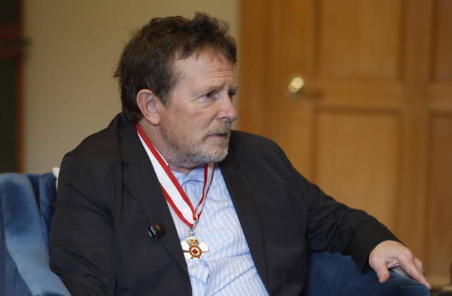 October 2, 2026, Ottawa, On, CANADA: Actor Michael J. Fox speaks during an interview after being invested as a companion of the Order of Canada at Rideau Hall in Ottawa, Friday, Oct. 2, 2026. Ottawa CANADA  - ZUMAc35_ 20261002_zaf_c35_052 Copyright: xPatrickxDoylex