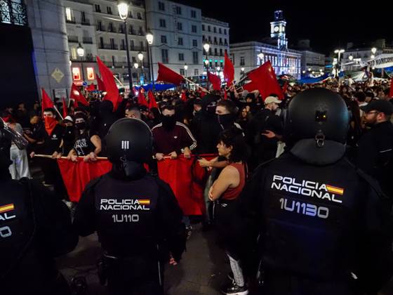 October 2, 2026, Madrid, Madrid, Spain: MADRID, SPAIN - October 02: Hundreds of people who remain camped in Puerta del Sol went out to march through the main streets of Madrid, passing through Calle AlcaloÂ¡, Plaza de Cibeles and Plaza de Neptuno, and returned to the encampment in Puerta del Sol shouting The fight goes on, whatever it takes Madrid Spain - ZUMAh199 20261002_zip_h199_023 Copyright: xAaronxHerediax