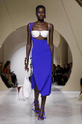 (261003) -- PARIS, Oct. 3, 2026 -- A model presents a creation from the Womenswear Spring Summer 2027 collections by Givenchy during the Paris Fashion Week in Paris, France, Oct. 2, 2026. ( Handout via Xinhua) FRANCE-PARIS-FASHION WEEK-GIVENCHY MeetEurope 