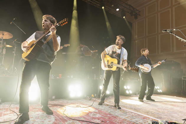 Amble, performs live, at O2 City Hall, Newcastle, UK, on 2 October 2026 Ross McNerney, Robbie Cunningham and Oisin McCaffrey of Amble, performs live, at O2 City Hall, Newcastle, UK, on 2 October 2026, Credit:David Wala Avalon Tyne and Wear, Newcastle Copyright: xDavidxWalax xAvalonx 1140177658