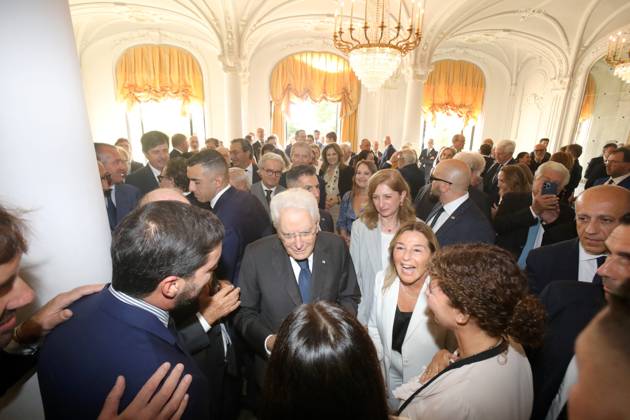 Sergio Mattarella in Monaco PHOTOPQR NICE MATIN Cyril Dodergny Monaco October 3, 2026 Monaco, October 3, 2026, Hotel Hermitage Italian President,Sergio Mattarella, and his daughter Laura, met with Italians residing in Monaco Monaco, October 3, 2026 – Hotel Hermitage – Italian President Sergio Mattarella and his daughter Laura met with Italians residing in Monaco Monaco, France  Copyright: xPHOTOPQR NICExMATIN MAXPPPxCyrilxDodergnyx 20261003NIM4064 20261003NIM4064