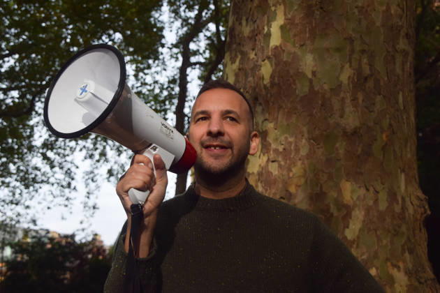 October 3, 2026, London, England, United Kingdom: Green Party leader ZACK POLANSKI gives a speech in St Pancras Gardens as he continues his campaign ahead of the upcoming Holborn and St Pancras by-election. London United Kingdom - ZUMAv130 20261003_zip_v130_012 Copyright: xVukxValcicx