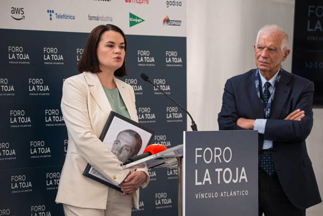 Day Three of the La Toja Vínculo Atlántico Forum I D The leader of the democratic opposition in Belarus, Svetlana Tikhanovskaya, and the former High Representative of the European Union for Foreign Affairs and Security Policy, Josep Borrell, during the La Toja Atlantic Link Forum on October 3, 2026, in O Grove, Pontevedra, Galicia, Spain. The La Toja Vínculo Atlántico Forum is a renowned annual forum for debate and reflection focused on the defense of liberal democracy, the Atlantic partnership, and international cooperation. Founded in 2019 on the initiative of Josep Piqué, Amancio López Seijas, and the Hotusa Group, it brings together prominent political and business leaders, academics, and representatives of civil society on the island Copyright: xElenaxFernandezx 7817523