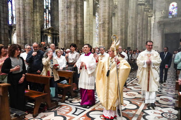 IPA89253267 - MILAN, October 3, 2026 - Ordination ceremony for temporary deacons held in Milan Cathedral by Archbishop Mario Delpini.  Copyright: xEmanuelexRobertoxDexCarlix xx IPA89253267