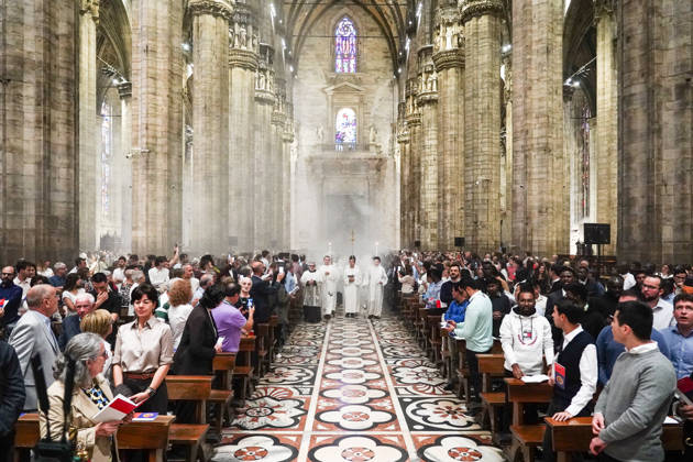IPA89253260 - MILAN, October 3, 2026 - Ordination ceremony for temporary deacons held in Milan Cathedral by Archbishop Mario Delpini.  Copyright: xEmanuelexRobertoxDexCarlix xx IPA89253260