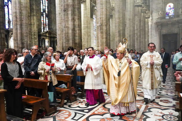 IPA89253264 - MILAN, October 3, 2026 - Ordination ceremony for temporary deacons held in Milan Cathedral by Archbishop Mario Delpini.  Copyright: xEmanuelexRobertoxDexCarlix xx IPA89253264