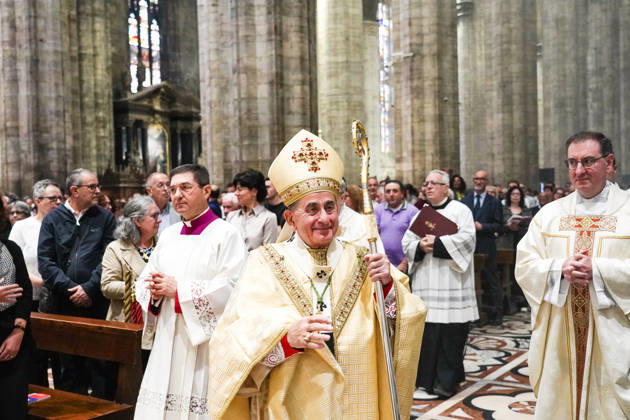 IPA89253271 - MILAN, October 3, 2026 - Ordination ceremony for temporary deacons held in Milan Cathedral by Archbishop Mario Delpini.  Copyright: xEmanuelexRobertoxDexCarlix xx IPA89253271