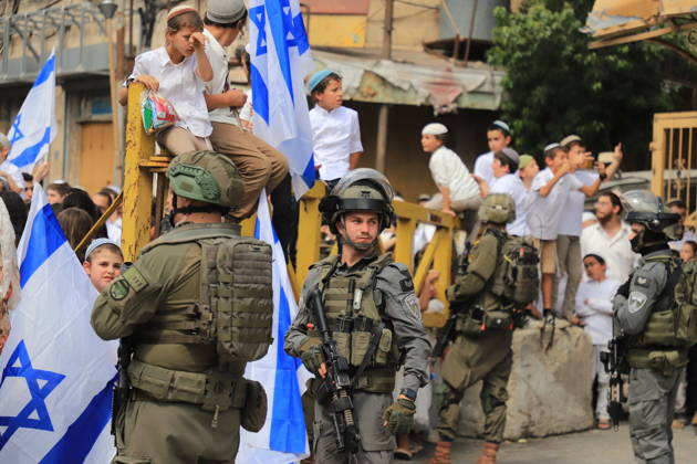 Israeli forces raid Hebron on Sukkot holiday HEBRON, WEST BANK, PALESTINE - OCTOBER 03: Israeli soldiers restrict the movement of Palestinians and take security measures as they raid the Old Town on the occasion of Sukkot feast in Hebron, West Bank, Palestine on October 03, 2026. Amer Shallodi Anadolu Hebron West Bank. Editorial use only. Please get in touch for any other usage.  Copyright: x2026xAnadoluxAmerxShallodix