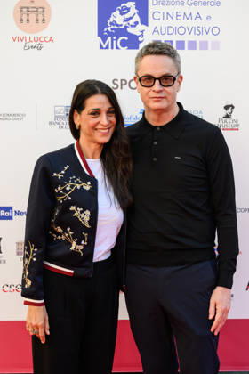 October 3, 2026, Lucca, Lucca, Italy: Nicolas Winding Refn on the red carpet at the Lucca Film Festival with actress Donatella Finocchiaro to receive the Golden Panther Award and preview the film Her Private Hell , Lucca, 03 10 2026 Lucca Italy  - ZUMAa289 20261003_zia_a289_226 Copyright: xStefanoxDallexLuchex xAgfx